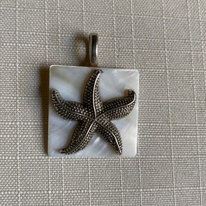 Mother of pearl and Sterling starfish pendant